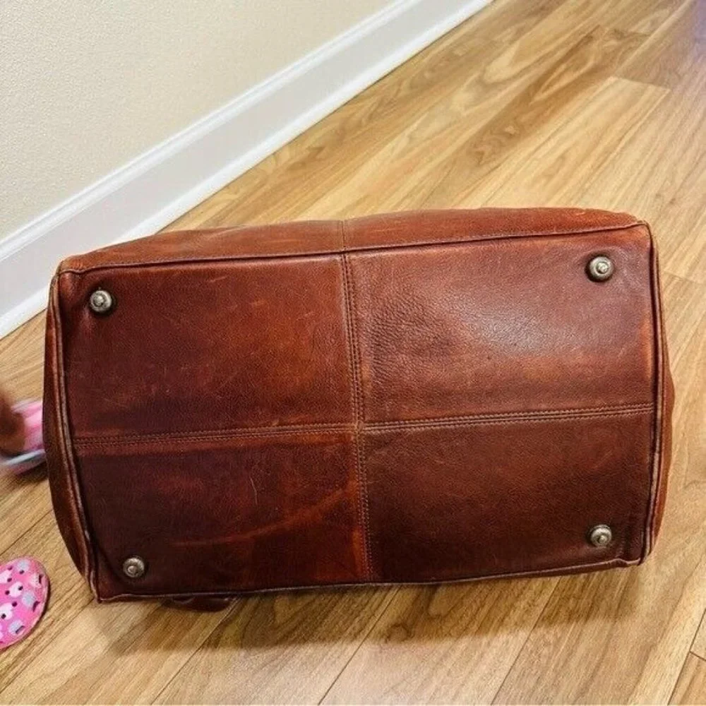 Vintage Cognac Large Wilson's Leather Pelle Studio DuffleOvernight Bag - Picture 7 of 11